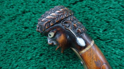 MHG1090 ENGRAVED EUROPEAN FLINTLOCK POCKET PISTOL WITH FIGURAL “MOOR’S HEAD” CARVED POMMEL [A] - Image 11