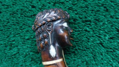 MHG1090 ENGRAVED EUROPEAN FLINTLOCK POCKET PISTOL WITH FIGURAL “MOOR’S HEAD” CARVED POMMEL [A] - Image 12