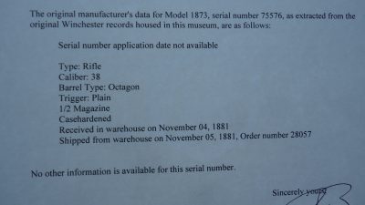 W4431 SPECIAL ORDER WINCHESTER SECOND MODEL 1873 RIFLE CHAMBERED IN 38 WCF [A] - Image 19