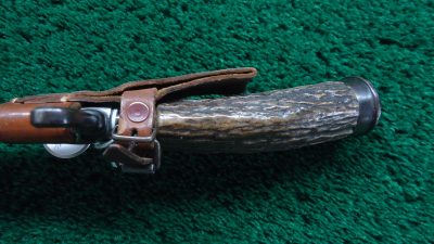 M2052 GERMAN ANTIQUE 19TH CENTURY JAEGER HUNTING KNIFE W/LEATHER SHEATH - Image 8