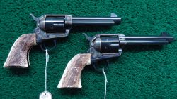 C434A & C434B PAIR OF COLT SECOND GENERATION SINGLE ACTION ARMY REVOLVERS PRESENTED TO MARLIN EXHIBITION SHOOTER COLONEL LEON LARSON [M];
