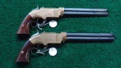 W4487A & W4487B CASED PAIR OF LARGE FRAME NO. 2 VOLCANIC PISTOLS [A]