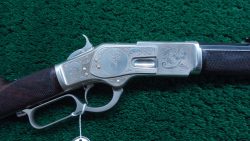 W4507 VERY FINE WINCHESTER 1873 1ST MODEL DELUXE RIFLE IN CALIBER 44-40 [A]